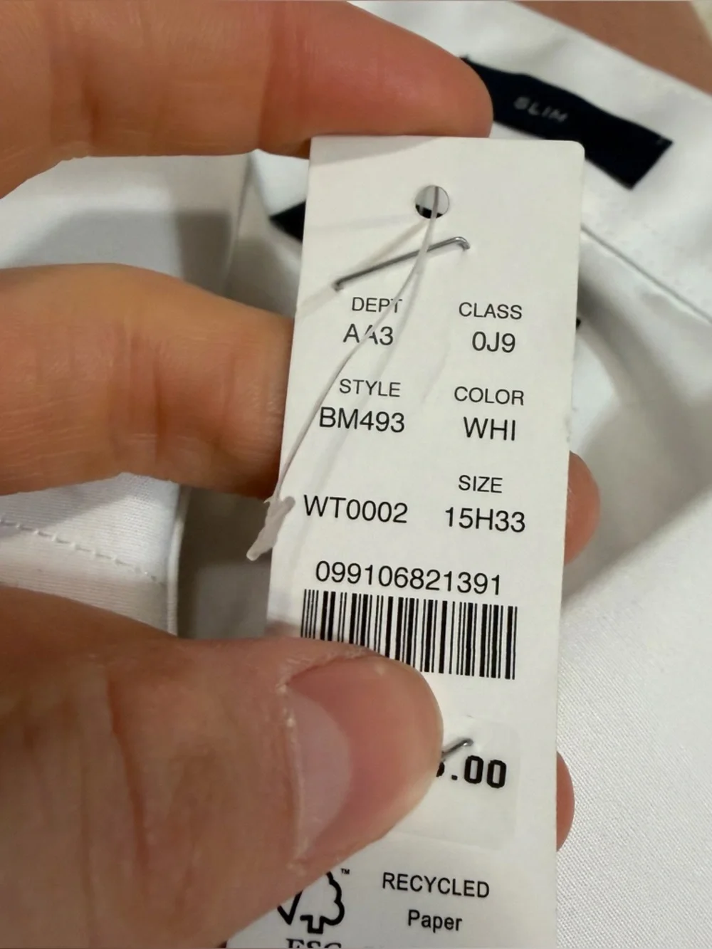 J crew ludlow premium fine cotton dress shirt in white button down 15.5 33